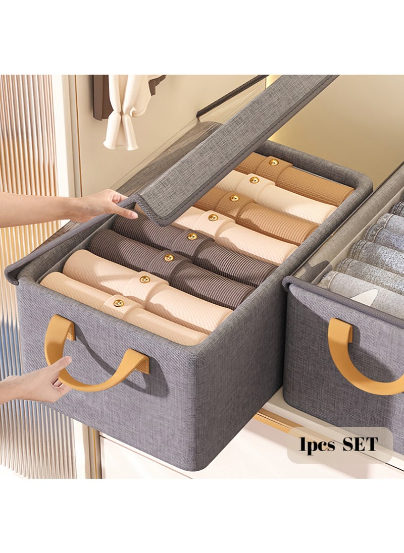 Generic Large bedroom clothing storage box with lid, thickened steel frame foldable wardrobe clothing storage box with handle for storing clothes and toys  - Image 1