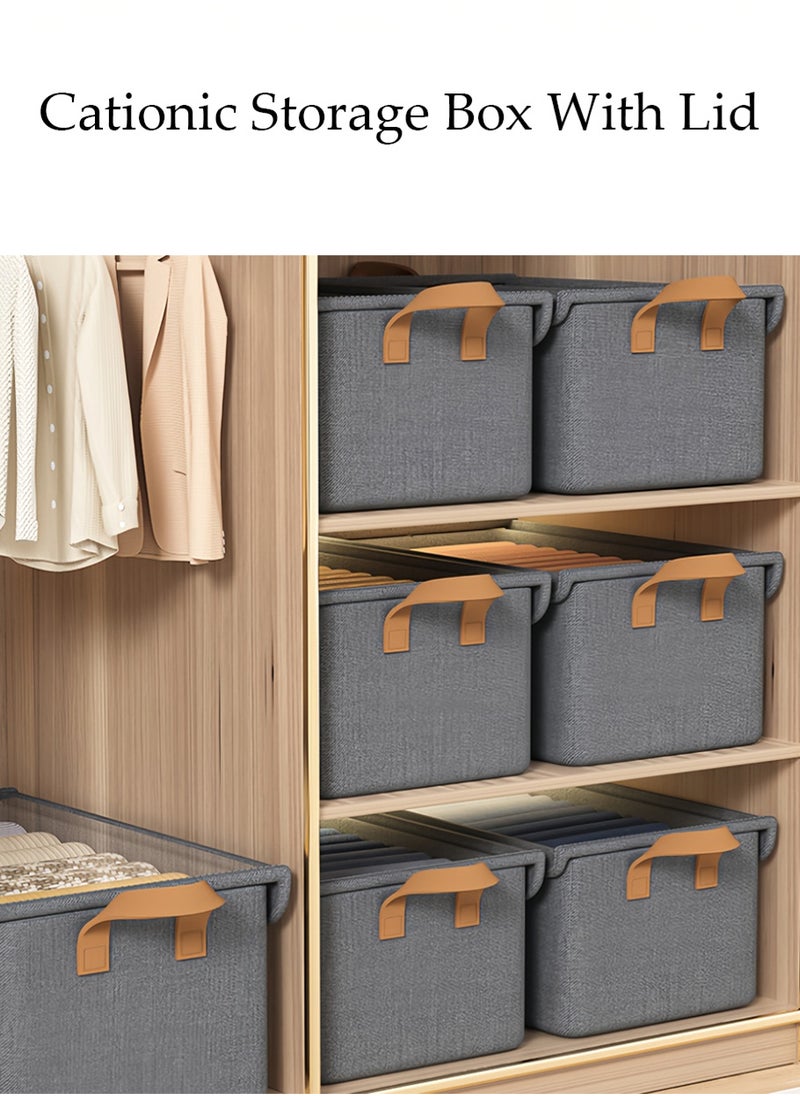 Generic Large bedroom clothing storage box with lid, thickened steel frame foldable wardrobe clothing storage box with handle for storing clothes and toys  - Image 2