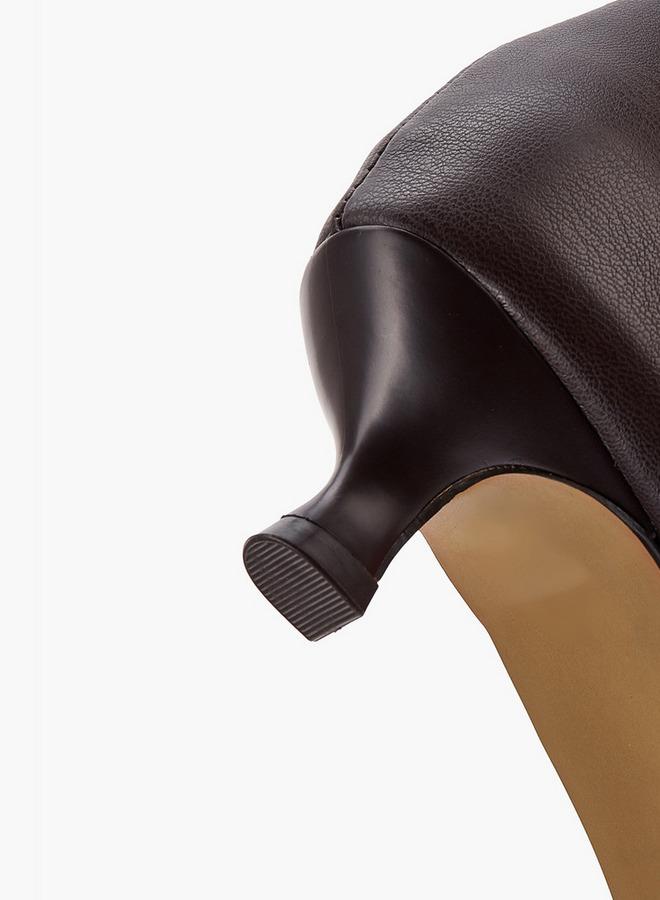 Flora Bella By Shoexpress Women's Ruched Kitten Heel High Shaft Boots - Image 4