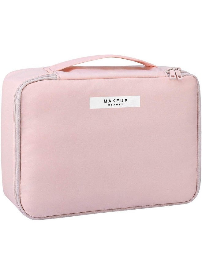 CLUSPEX Cosmetic Organizer Bag with Pouch, Makeup Pouch for Home and Travel, Makeup Organiser for Brushes, Toiletries, Cosmetics for Women - 24 x 17 x 7 cm (Pink) - Image 1