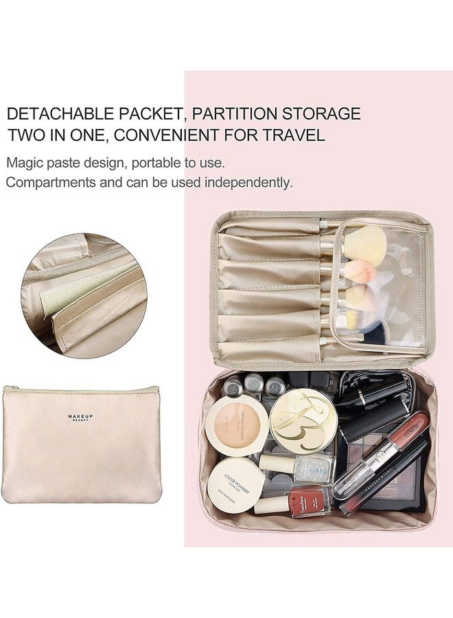 CLUSPEX Cosmetic Organizer Bag with Pouch, Makeup Pouch for Home and Travel, Makeup Organiser for Brushes, Toiletries, Cosmetics for Women - 24 x 17 x 7 cm (Pink) - Image 5