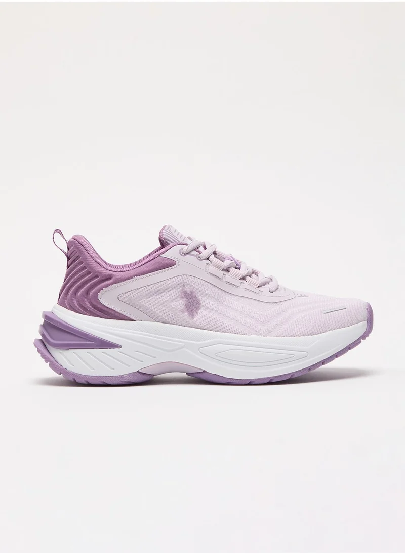 U.S. Polo Assn. Women's Lilac Sneakers with Purple Accents- Stylish Athletic Design with Cushioned Support and Durable Sole for Everyday Comfort