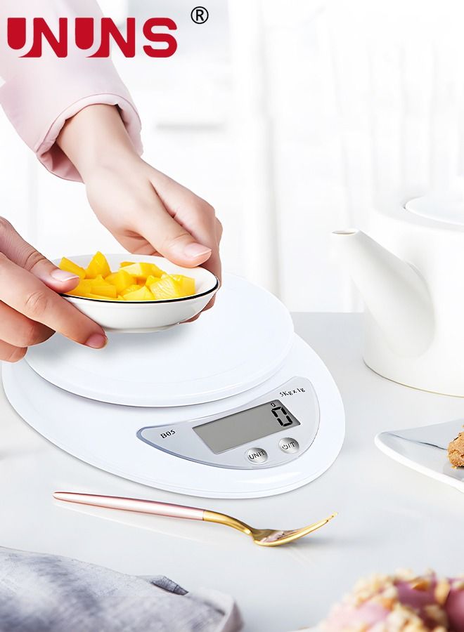 UNUNS Food Scale With Bowl,Plastic Food Scale Weight With LCD Digital Display,5KG With 1g Precision,Kitchen Scales Digital Weight Grams And oz For Cooking,Baking - Image 2