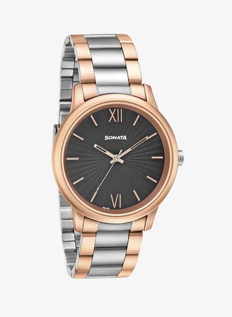 Sonata Men's Analog Round Shape Stainless Steel Wrist Watch 7134KM01 - 47 Mm - Image 1