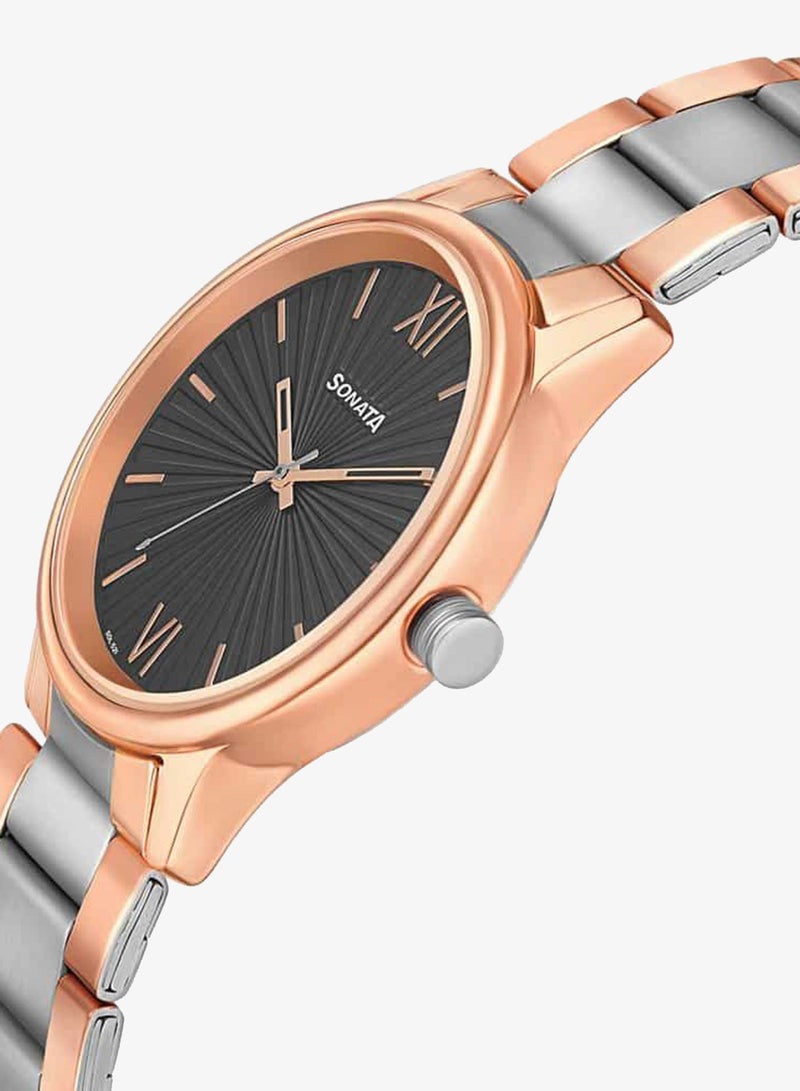 Sonata Men's Analog Round Shape Stainless Steel Wrist Watch 7134KM01 - 47 Mm - Image 3
