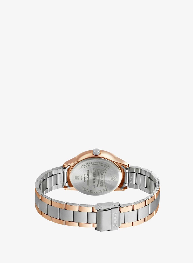 Sonata Men's Analog Round Shape Stainless Steel Wrist Watch 7134KM01 - 47 Mm - Image 4