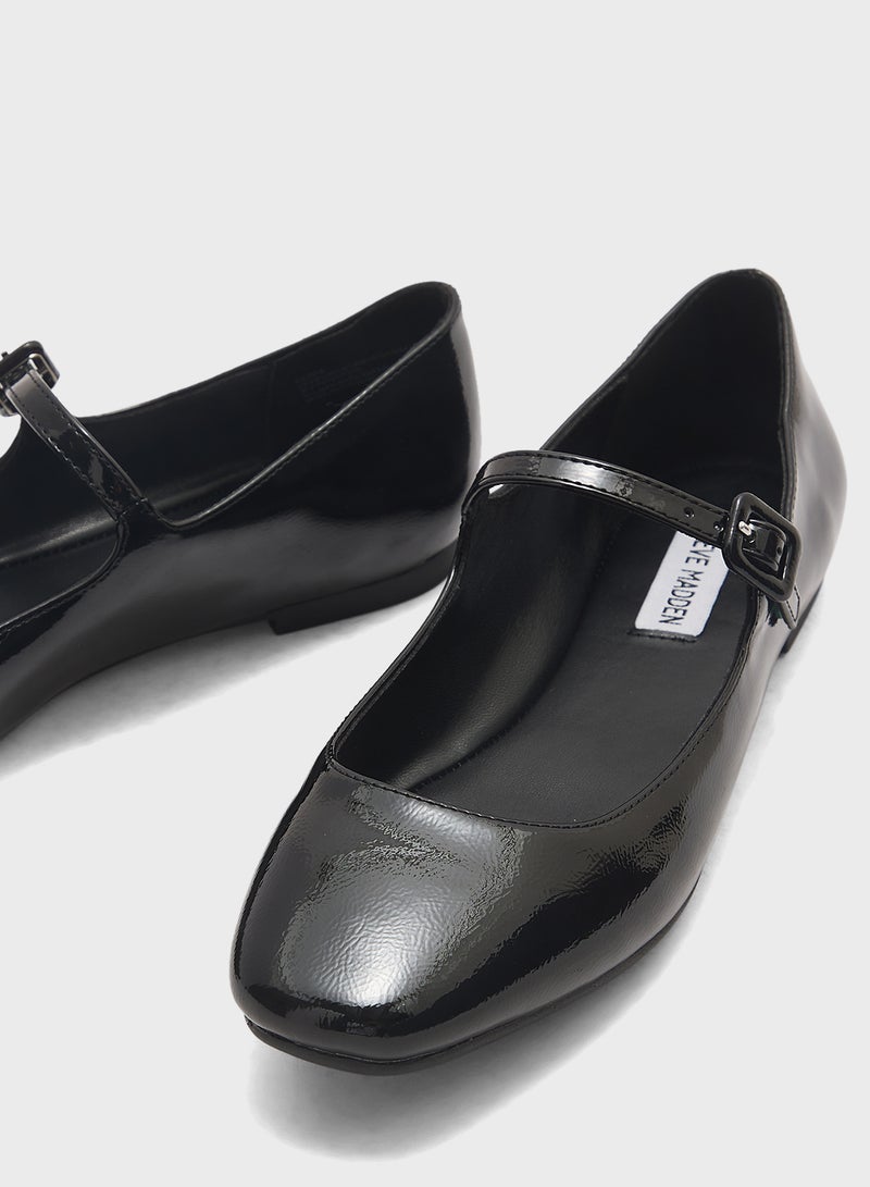 STEVE MADDEN Caddie Buckle Strap Closed Toe Ballerinas  - Image 4