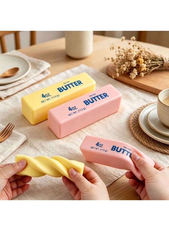 2PCS,Butter Squeeze Toy, Butter Stick Toys Slow Growth Relax PU Material for Office School Anxiety Relief and Decompression - Image 2
