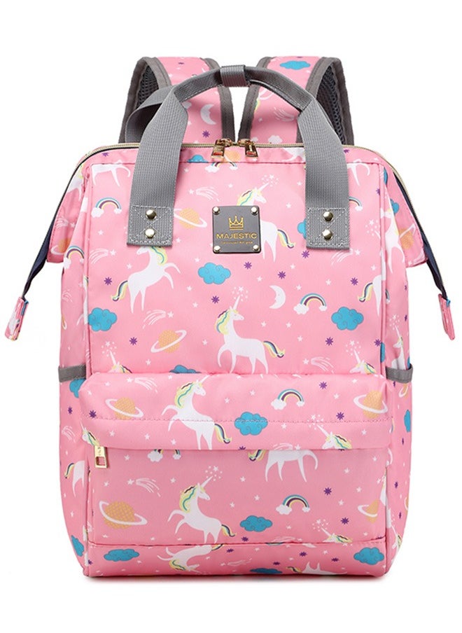 Majestic - 142 Mummy Maternity Diaper Waterproof Multifunctional large capacity backpack bag Pink - Image 1