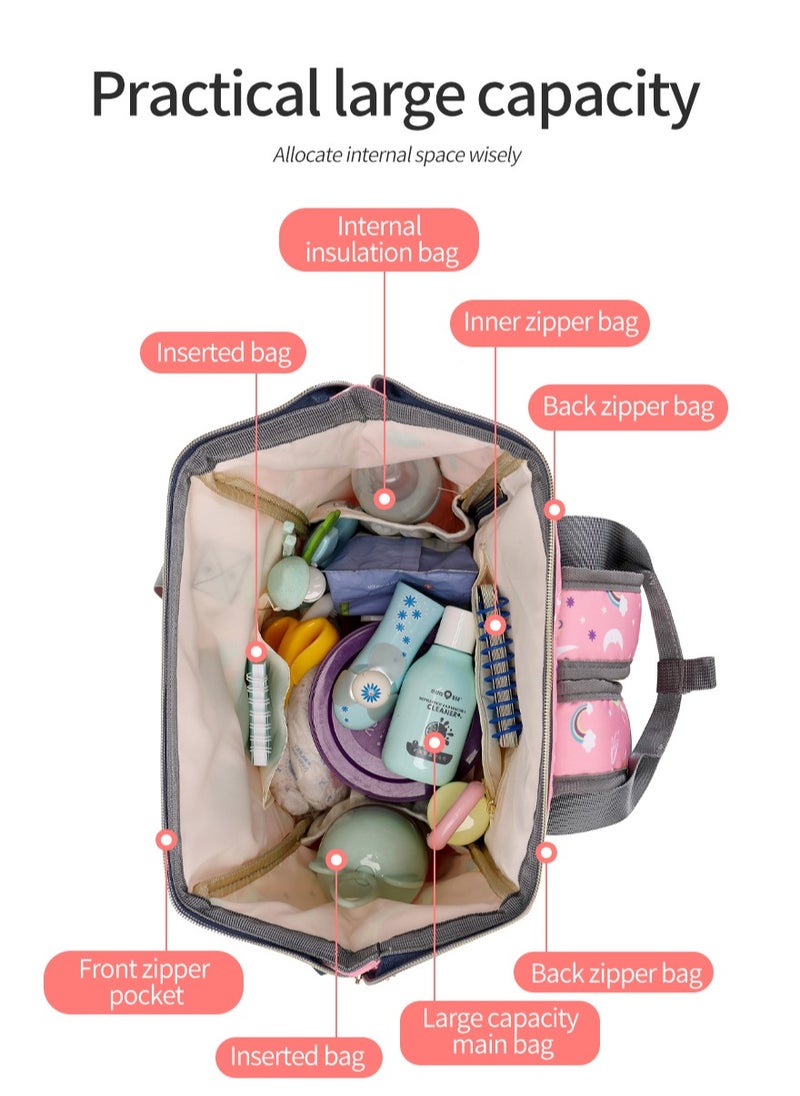 Majestic - 142 Mummy Maternity Diaper Waterproof Multifunctional large capacity backpack bag Pink - Image 1