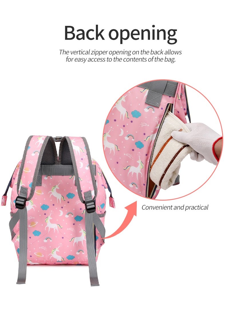 Majestic - 142 Mummy Maternity Diaper Waterproof Multifunctional large capacity backpack bag Pink - Image 1