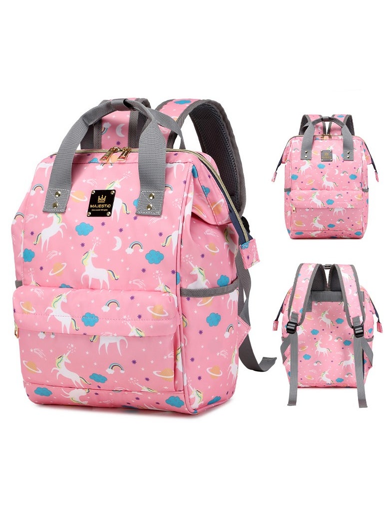 Majestic - 142 Mummy Maternity Diaper Waterproof Multifunctional large capacity backpack bag Pink - Image 1
