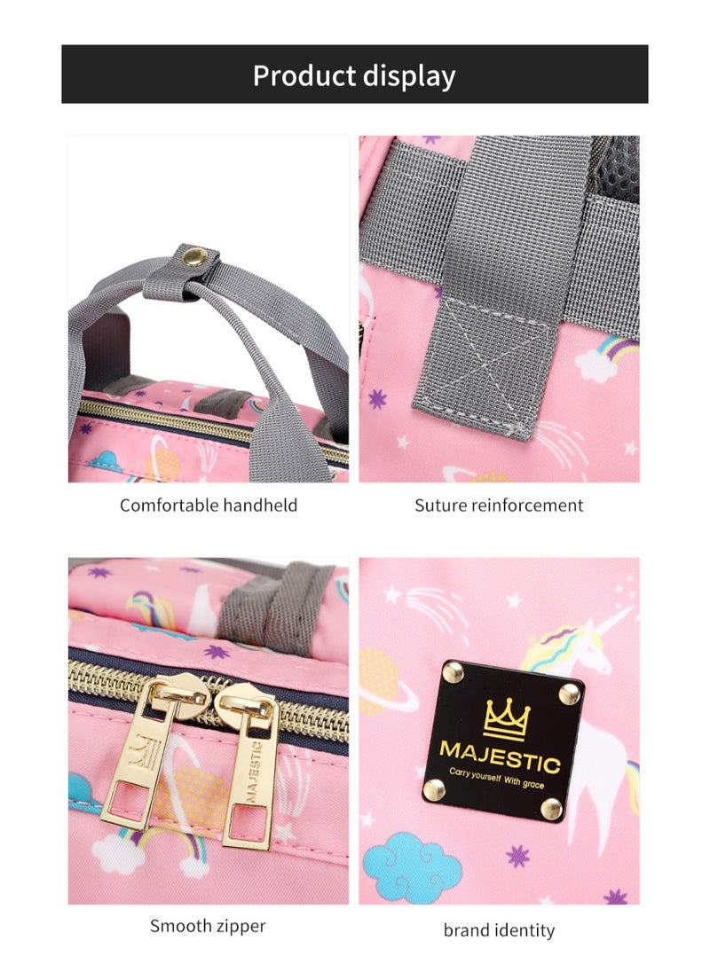 Majestic - 142 Mummy Maternity Diaper Waterproof Multifunctional large capacity backpack bag Pink - Image 1