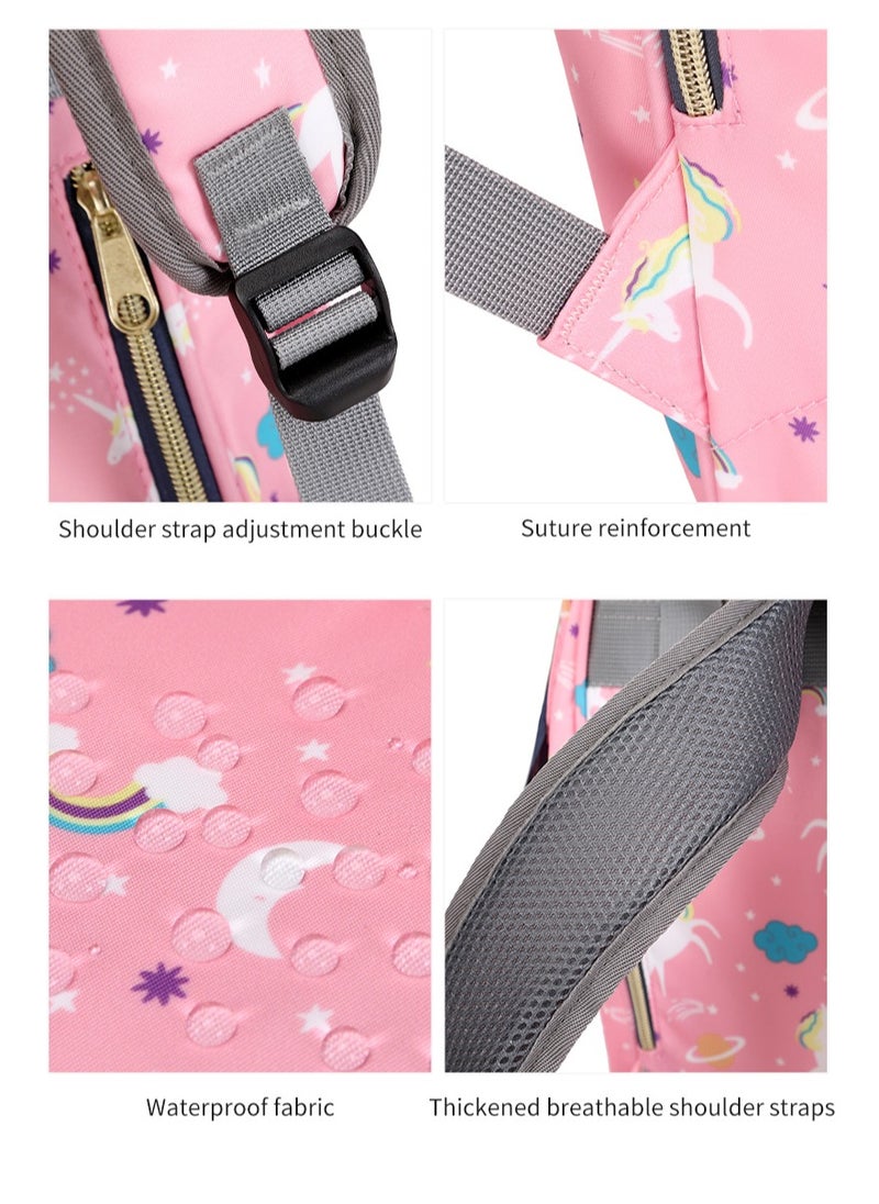 Majestic - 142 Mummy Maternity Diaper Waterproof Multifunctional large capacity backpack bag Pink - Image 1