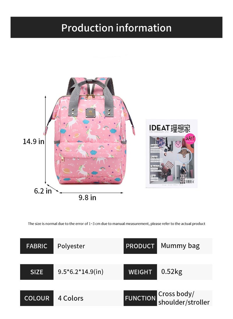 Majestic - 142 Mummy Maternity Diaper Waterproof Multifunctional large capacity backpack bag Pink - Image 1
