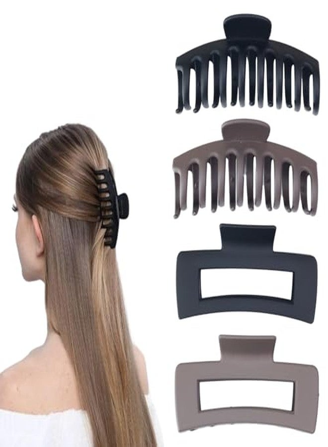 ANNACREATIONS ANNA CREATIONS 4 Pcs Large Matte Hair Claw Clips for Women and Girls, Strong Hold Non-Slip Hair Clutcher for Thick and Thin Hair, Durable Design Hair Clips - Image 1
