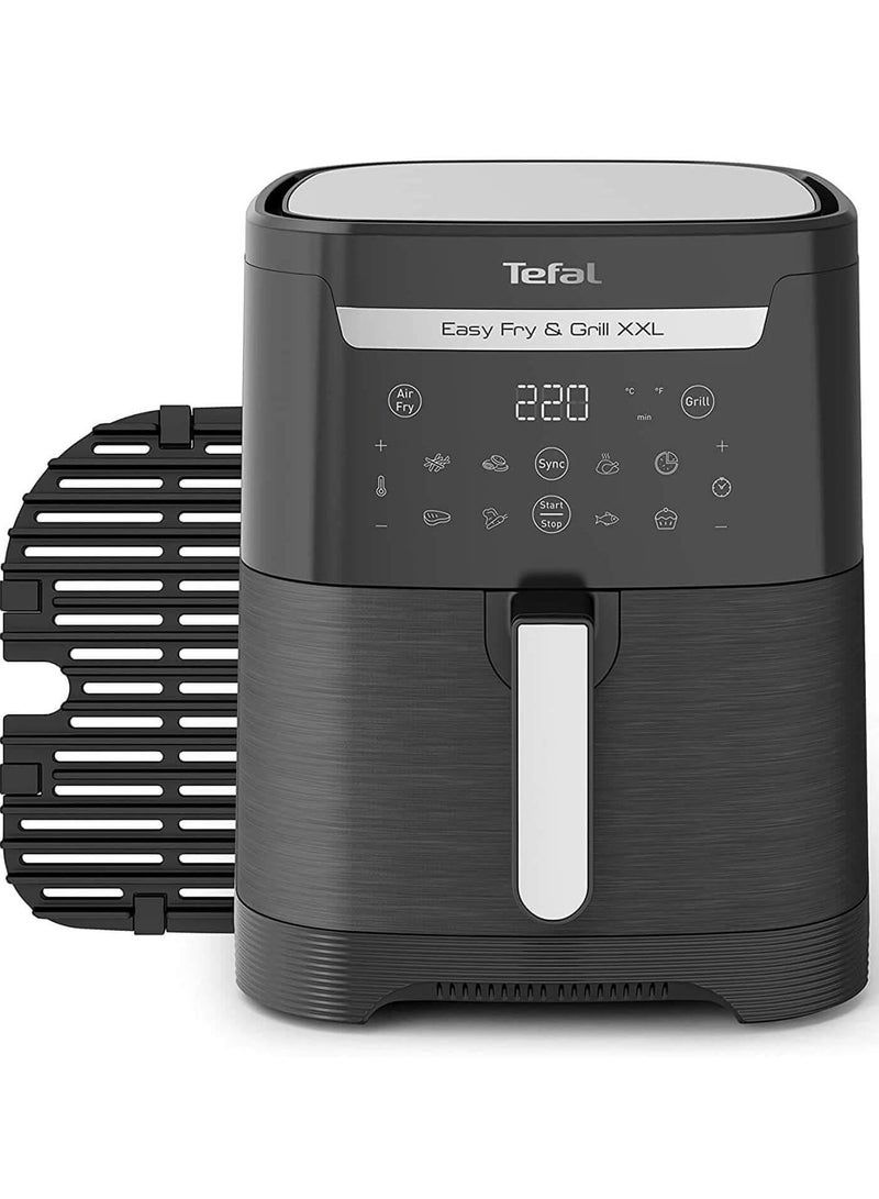 Tefal 2*1 Air Fryer & Grill , 6.5 L, 8 Preset Programs, 1830 Watt, Touch, Digital, non-stick basket, Black – EY8018EG 6.5 L 1830 W EY8018EG Black - Image 1