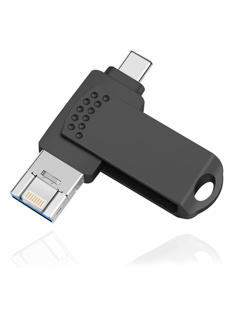 GUDOO وحدة تخزين USB 4 في 1 بسعة 1 تيرابايت - فلاشة نوع سي للكمبيوتر واللابتوب والهواتف - لحفظ الصور والفيديوهات والملفات الموسيقية  - Image 1
