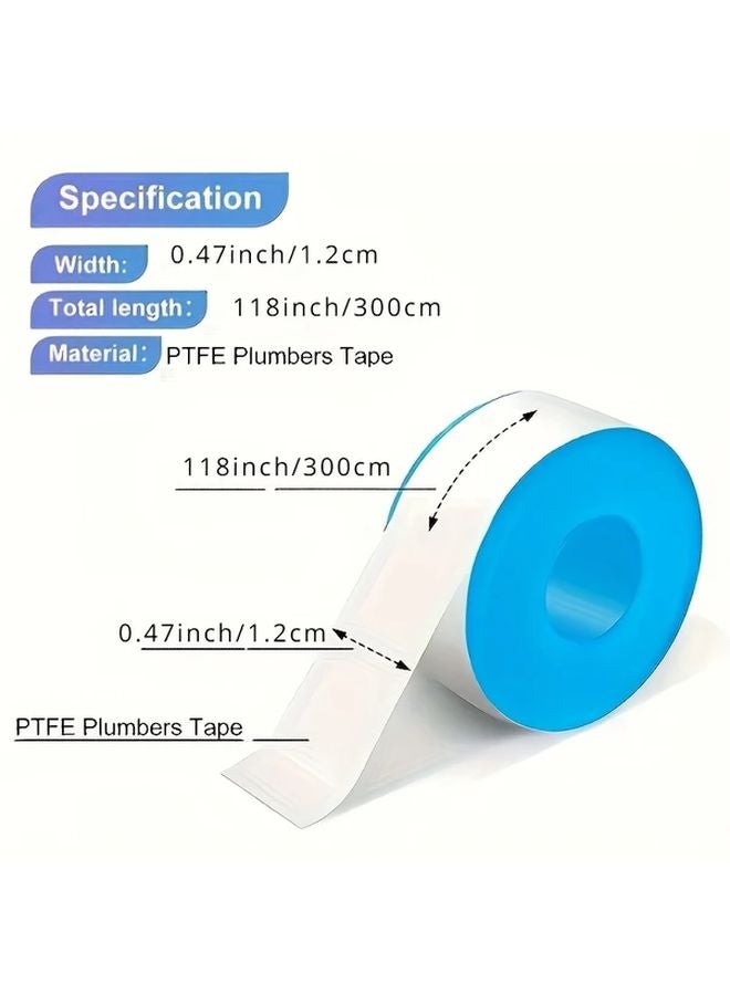 Blue PTFE Thread Seal Tape Set 18pcs Leak Free Plumbing Sealant for Shower Heads Faucets - Image 4
