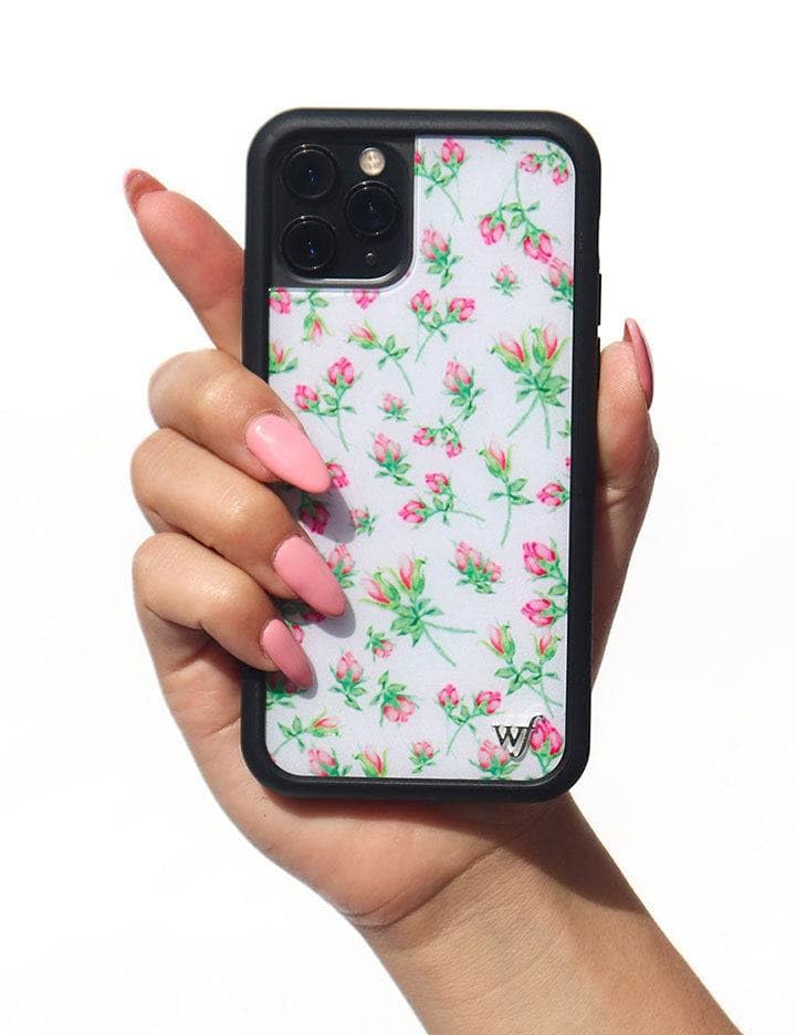 Wildflower Cases - Compatible with iPhone 16 Pro| Protective Black Bumper, 6.5ft Drop Test Certified, Women Owned Small Business | Pink White Floral Trendy Cute | Pink Posie Rosie - Image 4
