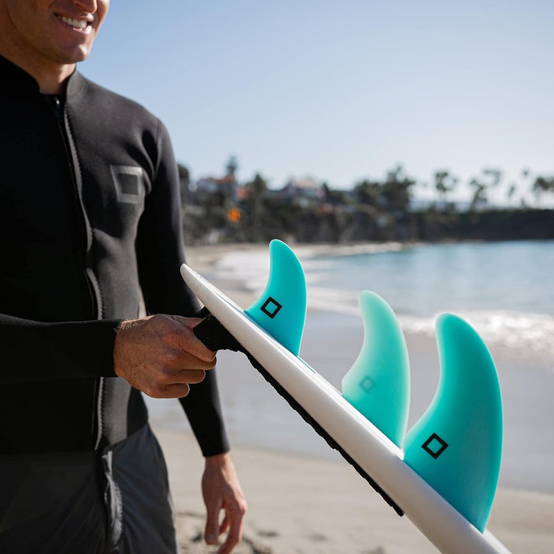 Surf Squared Twin, Thruster or Quad Fin Set - Solid Fiberglass for Lightweight Durability & Top Performance - Compatible with Futures Single Tab Surfboards - Image 2