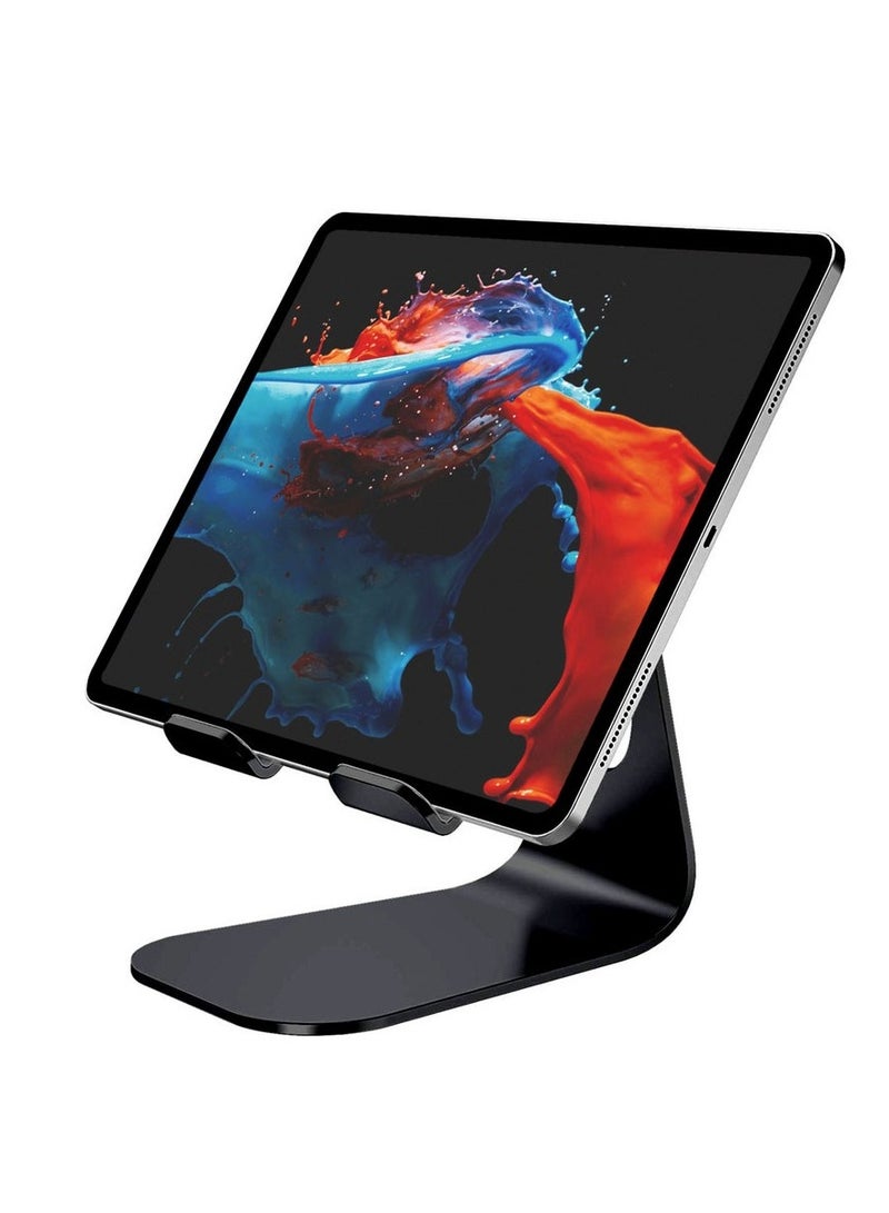 KENSUO iPad Stand Adjustable Multi Angle Aluminum Tablet Holder with Stable Sticky Base, Black - Image 1