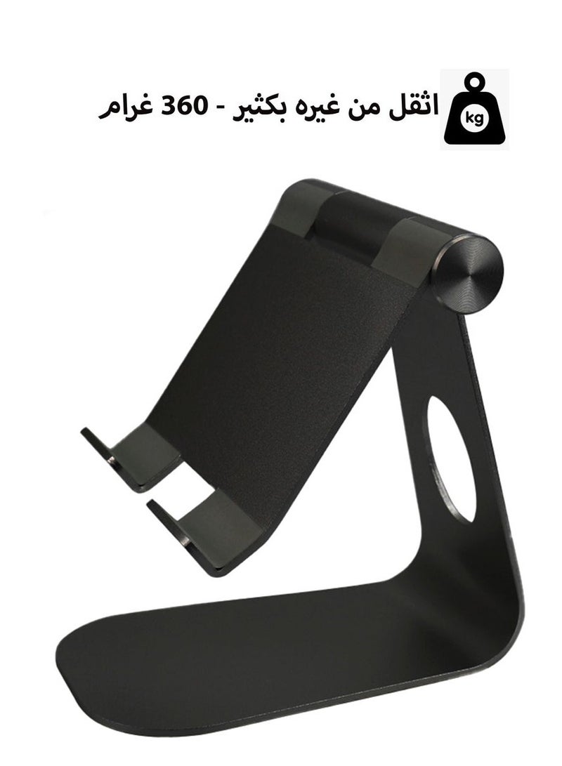 KENSUO iPad Stand Adjustable Multi Angle Aluminum Tablet Holder with Stable Sticky Base, Black - Image 5