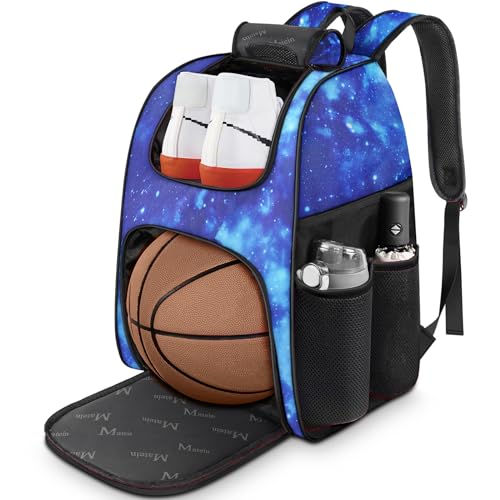 MATEIN Basketball Bag, Sturdy Soccer Bag with Ball Holder & Shoe Compartment, Large Basketball Backpack for Training Equipment, Water Resistant Sports Ball Backpack Fits Volleyball Football, Colorful - Image 1