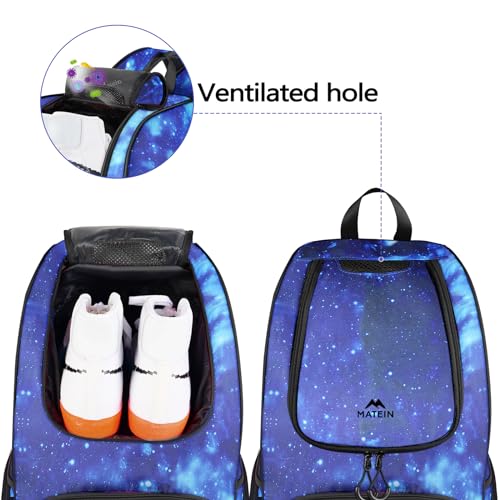 MATEIN Basketball Bag, Sturdy Soccer Bag with Ball Holder & Shoe Compartment, Large Basketball Backpack for Training Equipment, Water Resistant Sports Ball Backpack Fits Volleyball Football, Colorful - Image 3