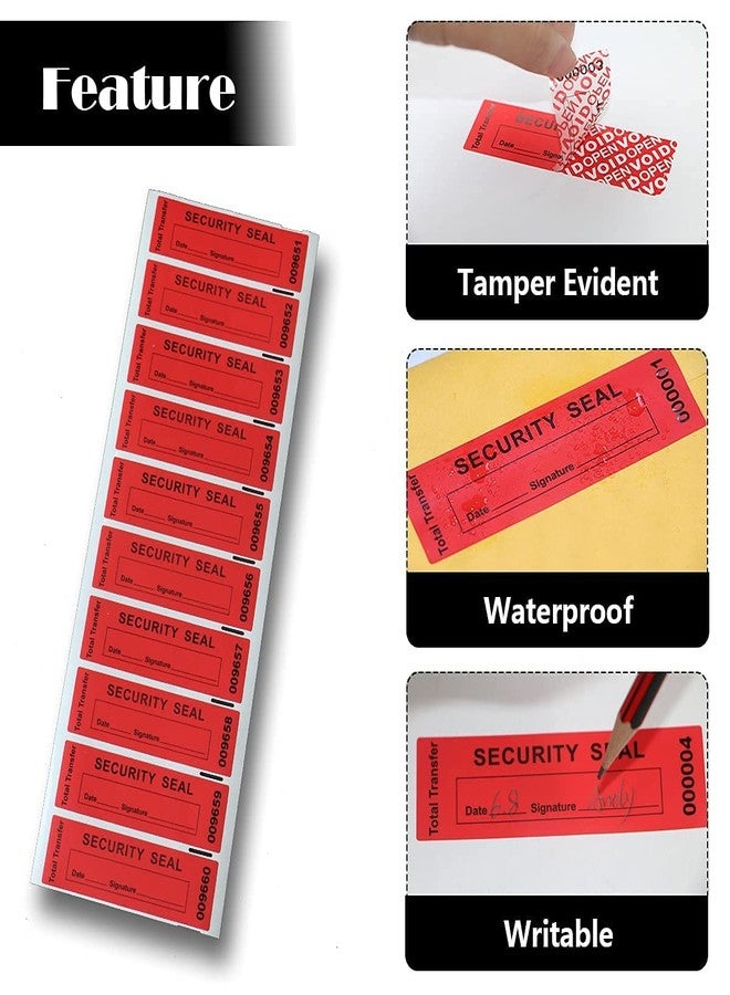 ILMBVM 120 pcs Total Transfer Tamper Evident Security Warranty Void Seals / Stickers High Security Tamper for Reusable Package(1 x 3.35Inches,Serial Numbers Transfer,red)… - Image 3