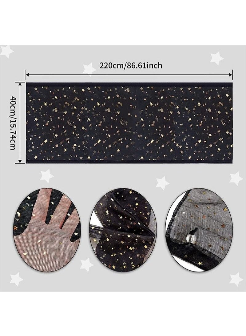 KENSON Large Bird Cage Cover, Bird Cage Seed Catcher, Adjustable Soft Nylon Mesh Net with Twinkle Moon Star, Birdcage Cover Skirt Seed Guard for Parrot Parakeet Macaw Round Square Cages - Image 3