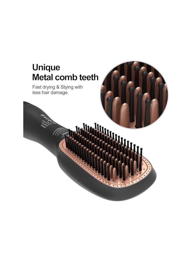 Sharpdo In 1 Hair Dryer Brush And Straightener Brush Professional 1200W Powerful Ceramic Tourmaline Ionic Hot Air Brush 3 Heat/2 Speed Settings One Step Hair Dryer And Styler For All Hair Types - Image 3