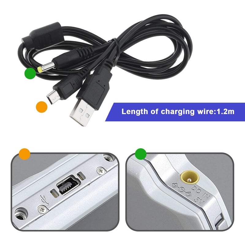 eWINNER Simple upgraded construction eWINNER PSP Replacement Charger Cable Portable 2 in 1 Data and Power USB Cable Transfer Charge Cable Cord Compatible with Sony PSP 1000 2000 3000 Controller Home & professional compatible - Image 4