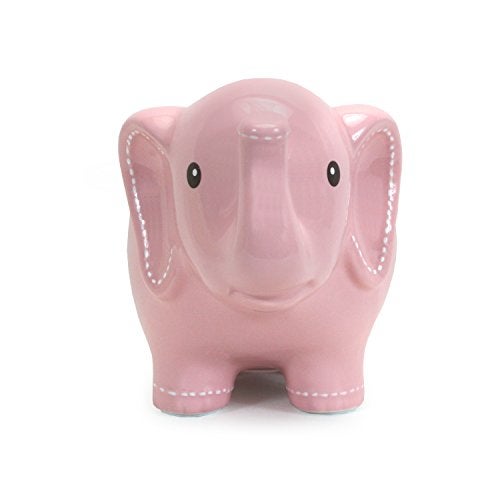 Child to Cherish Ceramic Stitched Elephant Piggy Bank, Pink - Image 2