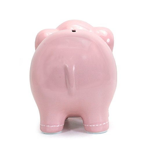 Child to Cherish Ceramic Stitched Elephant Piggy Bank, Pink - Image 3