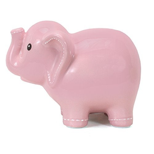 Child to Cherish Ceramic Stitched Elephant Piggy Bank, Pink - Image 5