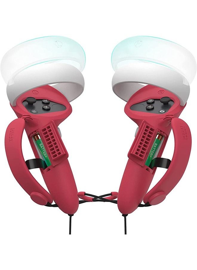 KIWI design Controller Grips Cover with Battery Opening Adjustable with Knuckle Straps Suitable for Large Hands Compatible with META Quest 2  - Image 1