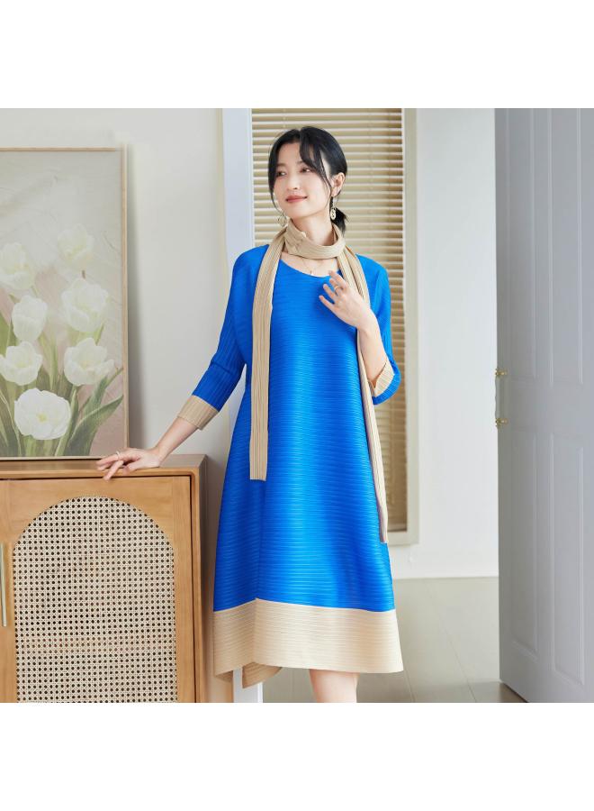 Fashion Pleated Women's Autumn New Dress Loose Belly Covering Large Size Women's Red Wedding Dress Long Skirt