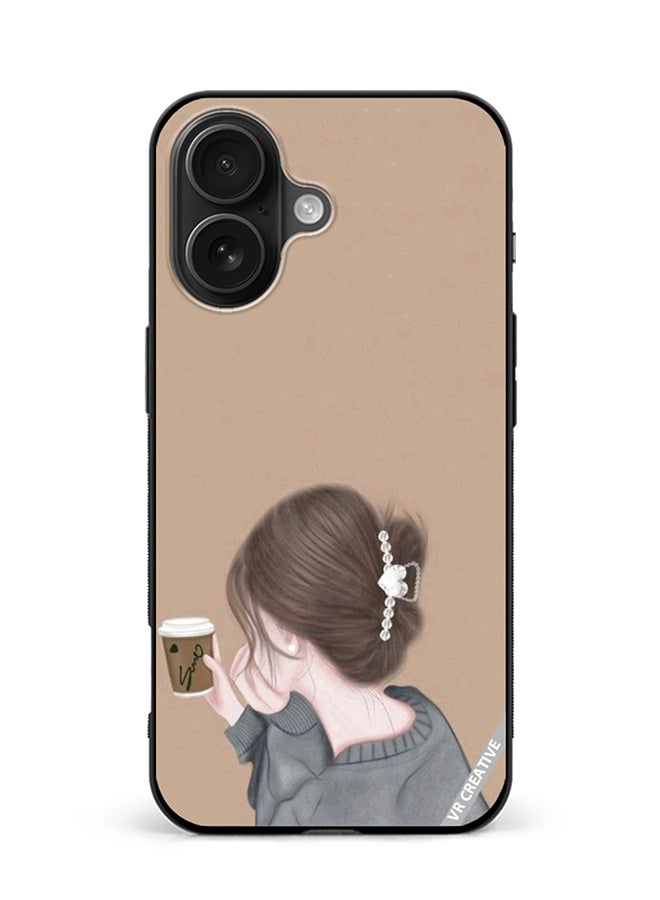 Protective Case Cover For Apple iPhone 16 Sipping Design Multicolour