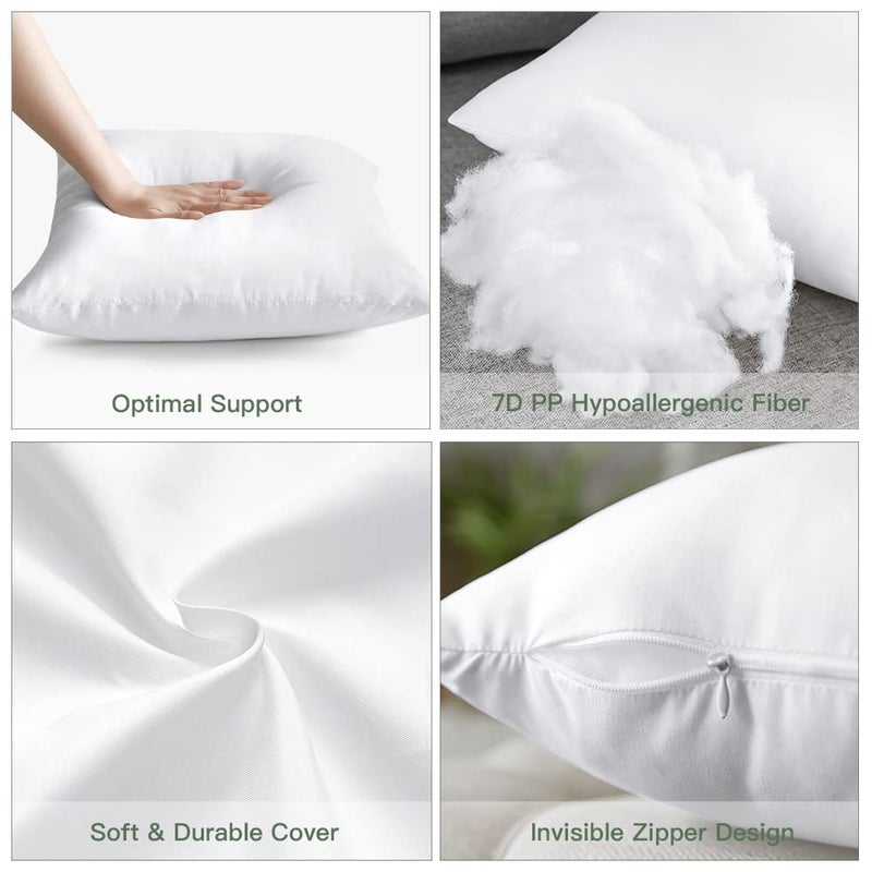 Otostar OTOSTAR Pack of 2 Throw Pillow Inserts  12 x 20 Cushion Inner Soft Fluffy Plump Stuffer Cushion Pads White Decorative Pillow Inserts  - Image 4
