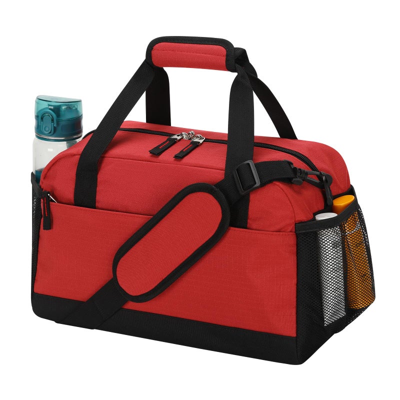 THSOGO Small Gym Bag with Wet Pocket 14 inch Mini Duffle Bag for Men Women Lightweight Carry On Bag for Travel Sport Red - Image 2