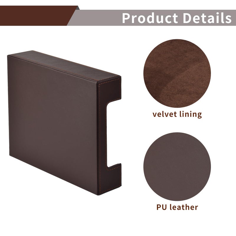 RHCSZ PU Leather Letter Tray - Load Documents Trays Front for Office Desktop Organizer - Desk Magazine, File, A4 Paper Holder - Paper Document File Holder Drak Brown (Drak Brown, A4-Tray) - Image 3