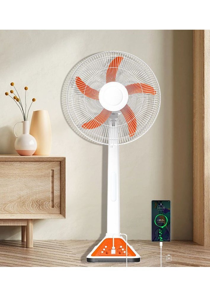 Generic - 5-blade solar powered vertical fan with solar panel and 1 LED lamp equipped with a giant internal battery and a USB port for charging the phone and various devices size 99cm*43cm*25cm - Image 1