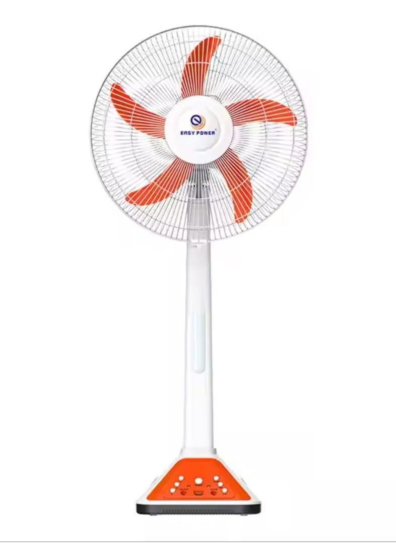 Generic - 5-blade solar powered vertical fan with solar panel and 1 LED lamp equipped with a giant internal battery and a USB port for charging the phone and various devices size 99cm*43cm*25cm - Image 1
