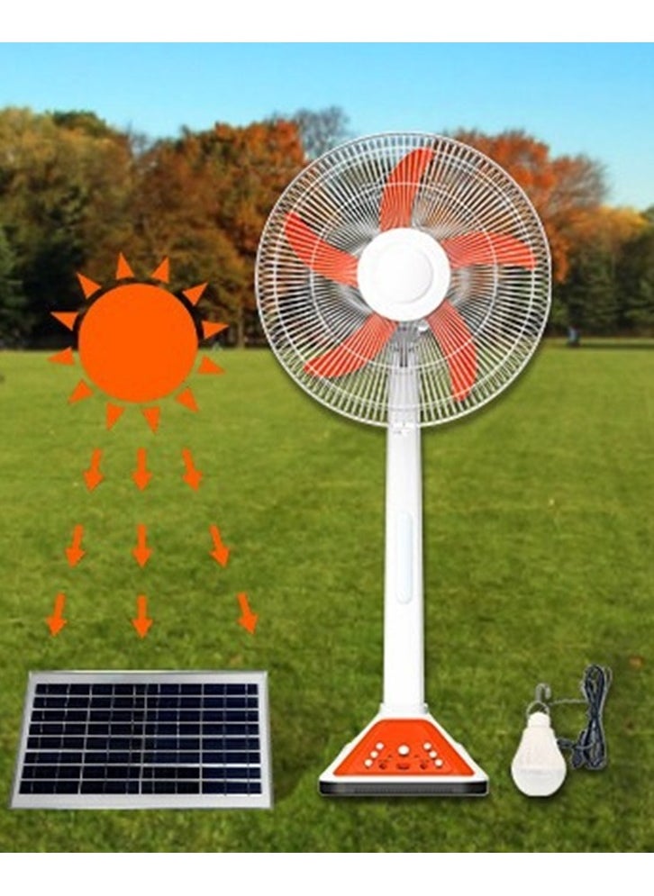 Generic - 5-blade solar powered vertical fan with solar panel and 1 LED lamp equipped with a giant internal battery and a USB port for charging the phone and various devices size 99cm*43cm*25cm - Image 1