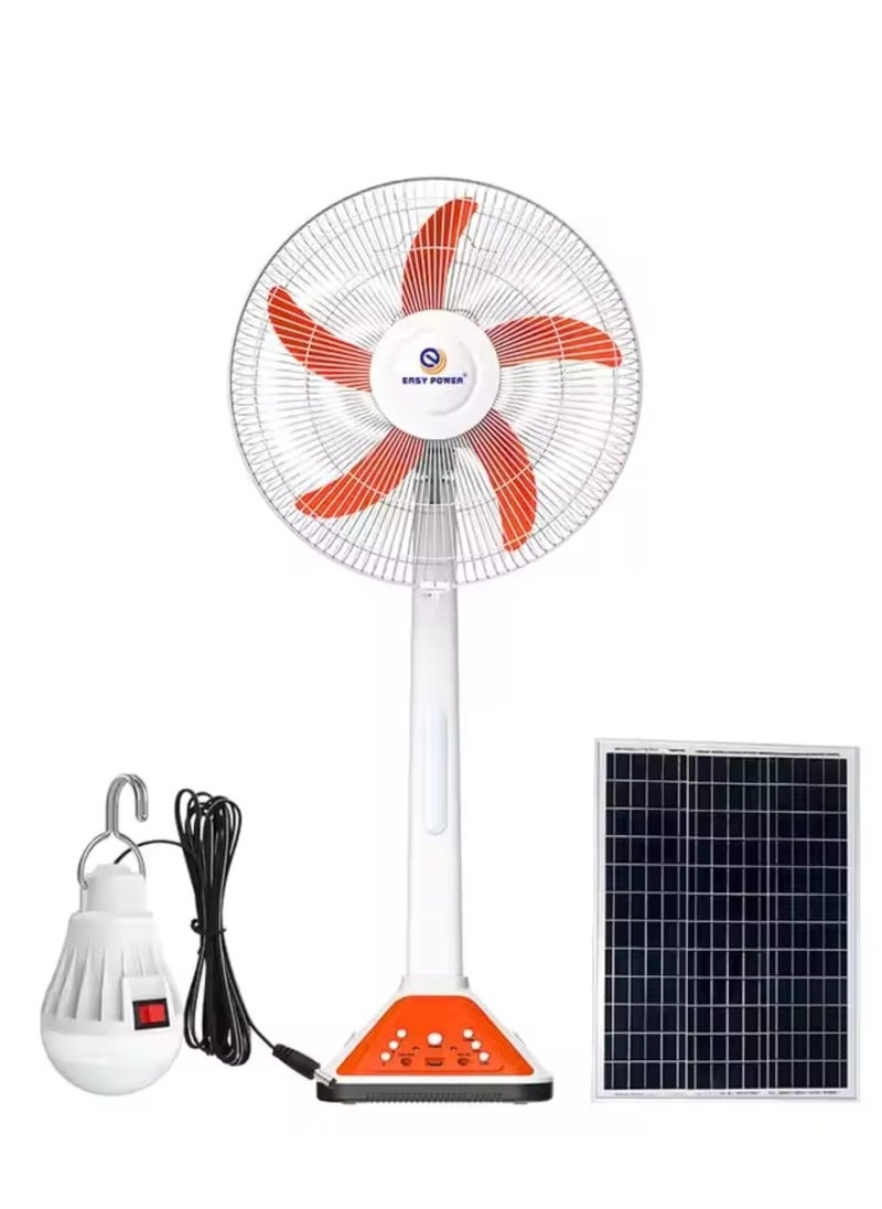 Generic - 5-blade solar powered vertical fan with solar panel and 1 LED lamp equipped with a giant internal battery and a USB port for charging the phone and various devices size 99cm*43cm*25cm - Image 1