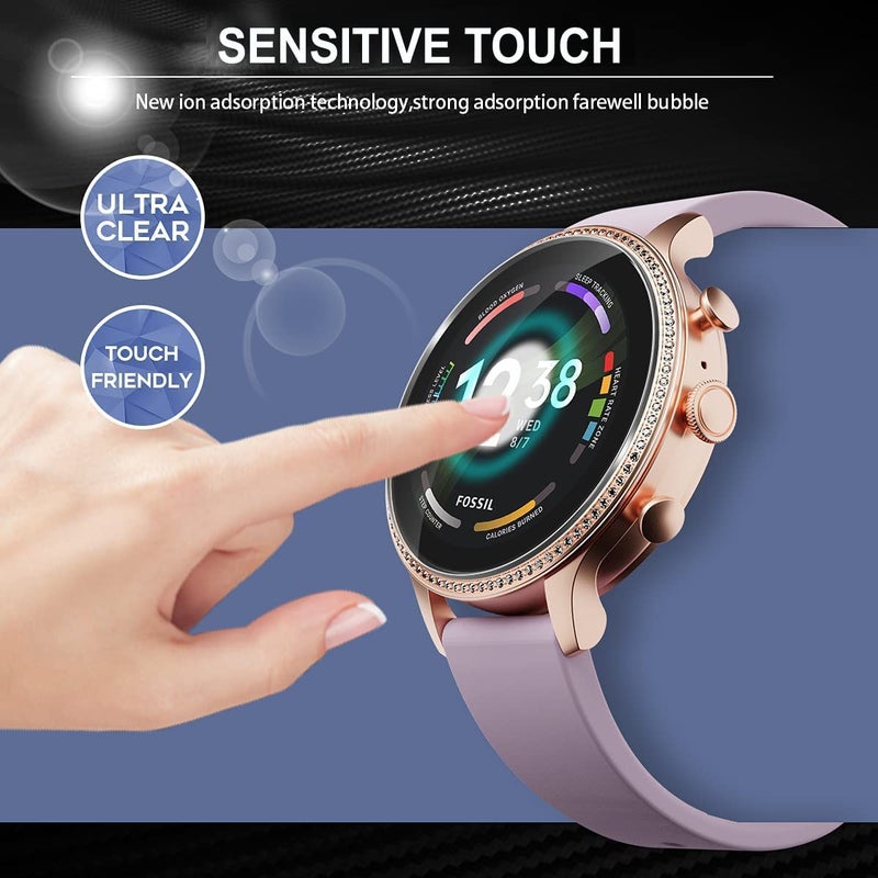 OpenTech Tempered Glass Screen Protector Compatible For Fossil Gen 6 (Pack Of 2) With Easy Installation Kit for Smartwatch - Image 3
