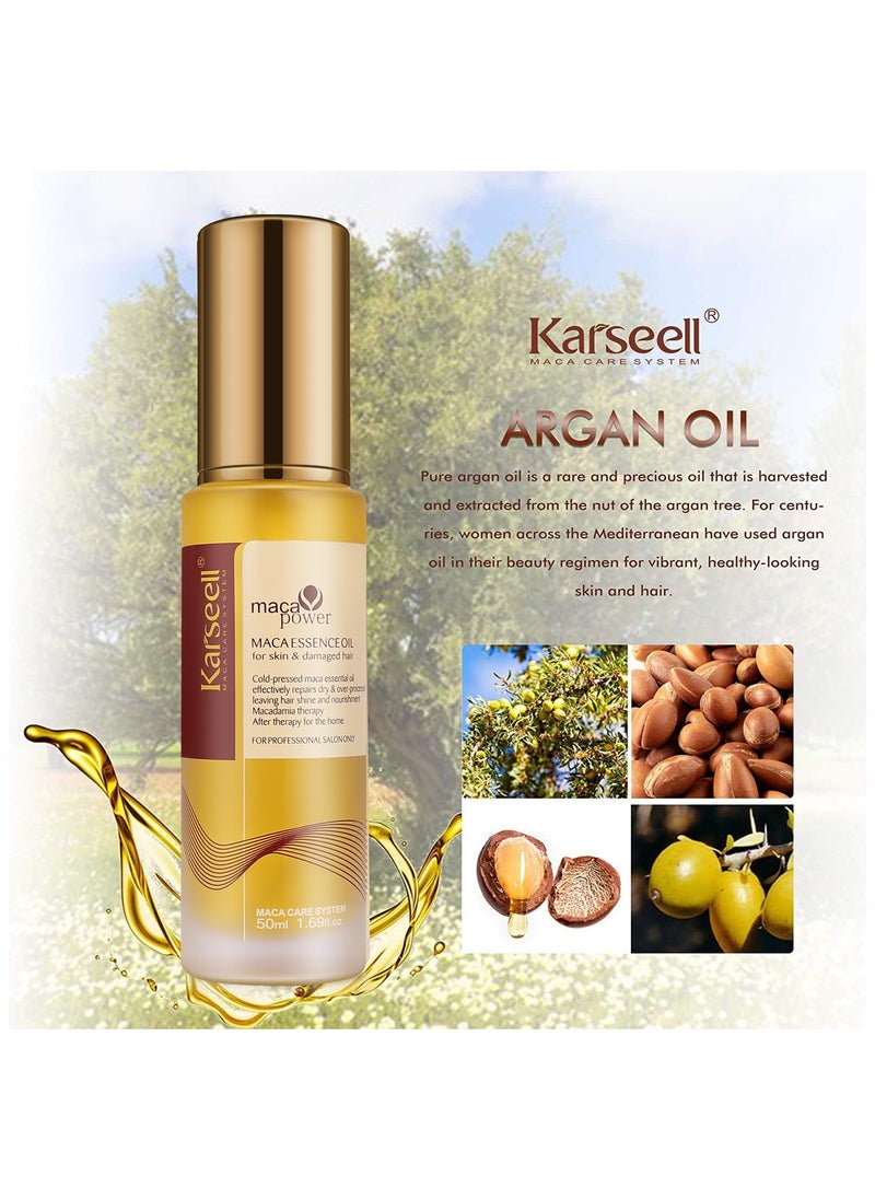 Karseell Karseell Moroccan Argan Oil for Hair Healing Cold Pressed Weightless Argan Oil Hair Serum for Dry Damaged Hair 50ml  - Image 2