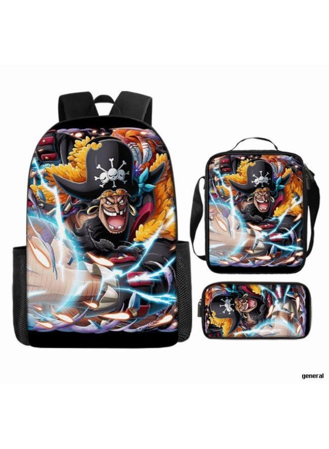 general The latest universal cartoon printed three piece practical bag combination (suitable for students, children, friends, outings, mountain climbing, etc.) - Image 1