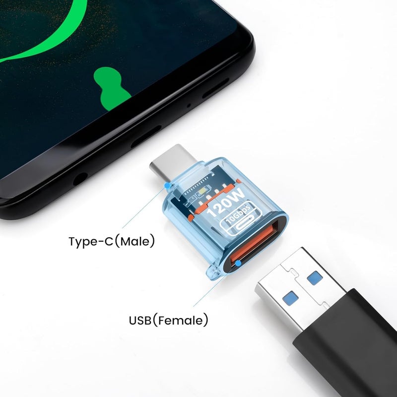 Tobo USB C Adapter (1 Packs), USB Type C Male to USB A 3.2 Female Converter, Thunderbolt 3 to USB Female OTG Adapter for Phone 16/15 Series, MaBook, Samung (Blue) TD-1447CC - Image 2